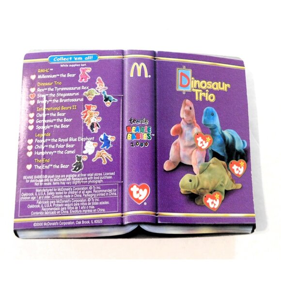 Ty McDonalds Teeny Beanie Babies 2000 Dinosaur Set Steg Rex - Picture 8 of 8